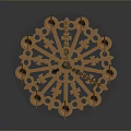Golden Chandelier With Ornate Top Chain Suspension And Multiple Candle Holders