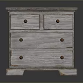 Vintage Light Colored Wooden Chest of Drawers With Metal Knobs And Multiple Drawers