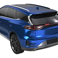 Blue Modern SUV With Sleek Body Black Wheels And Stylish Front Grille