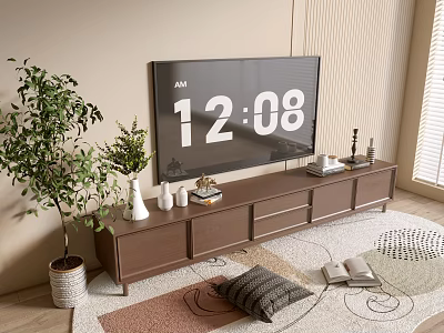 Modern Wood Grain TV Cabinet Simple Side Cabinet Bucket Cabinet Low Cabinet Whole Cabinet Sideboard Cabinet Balcony Cabinet Storage Cabinet Home Entrance Cabinet 3d model