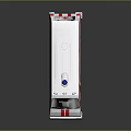 White and Red Striped Ambulance Model With Blue Emergency Light Red Cross And Number 03