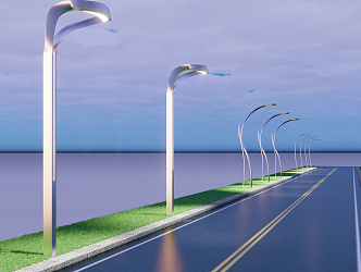 Modern street lamp special-shaped lamp 3d model