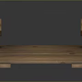 Handcrafted Rustic Wooden Bridge With Arch Design Curved Railings And Plank Surface