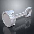 White 3D Rendered High Precision Automotive Piston Connecting Rod Engine Component 3d model