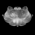 Elegant Glass Ceiling Light With Feather Shaped Leaf Design And Exquisite Details 3d model