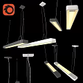 Modern Linear Pendant Lights In Various Styles For Interior Lighting Design 3d model