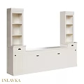 White TV Wall Unit With Open Shelves Cabinets And Storage Space
