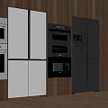 Refrigerator Modern Refrigerator Double Door Refrigerator Oven Refrigerator Cabinet 3d model