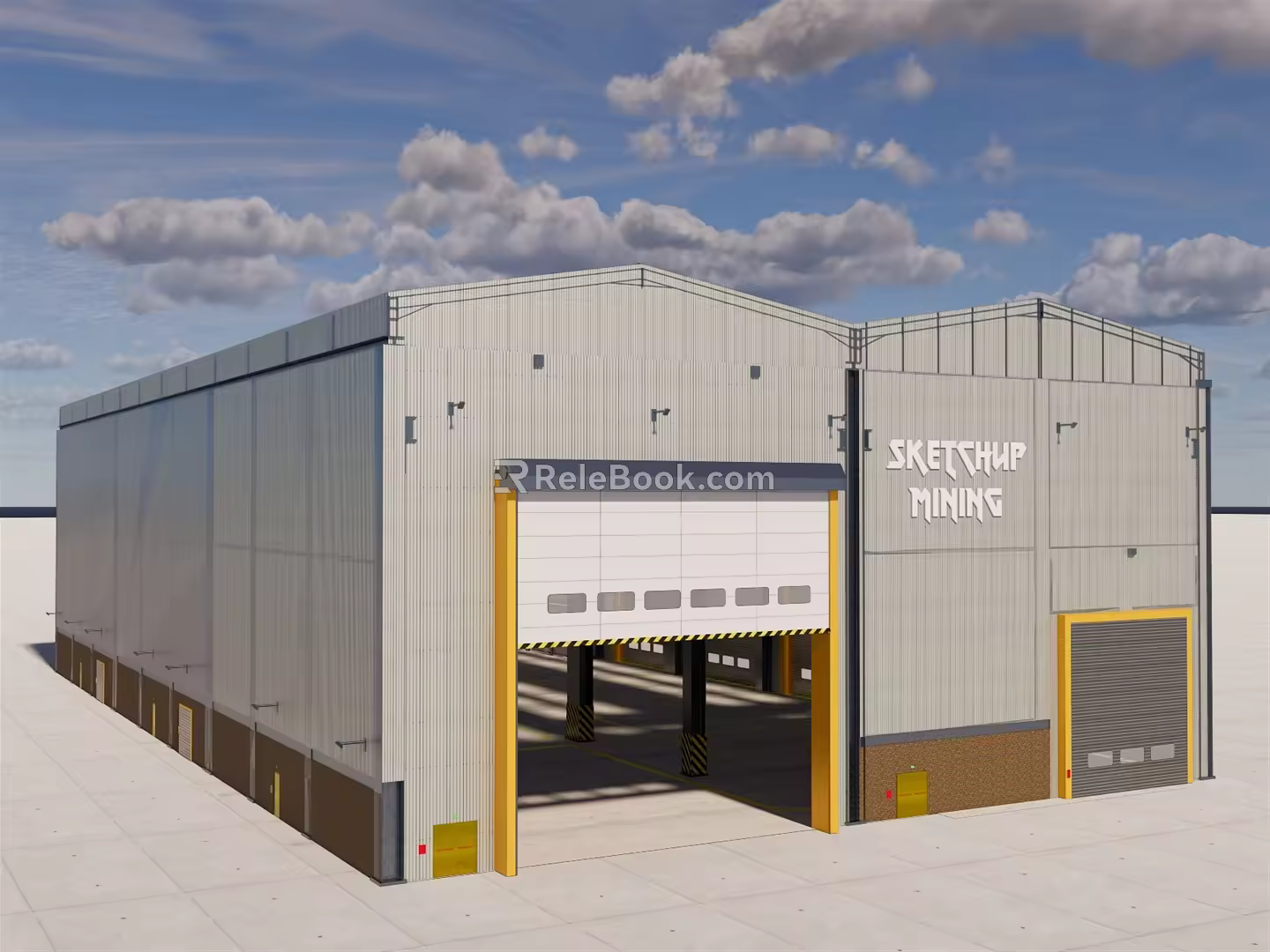 Modern Plant Steel Structure Factory 3d model