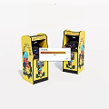 Yellow Double Dragon Arcade Game Machines As Classic Entertainment Appliances With Cartoon Graphics