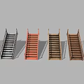 Different Styles of Stairs with Black Red Brown Colors Wooden Handrails and Designs