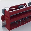 Industrial Hydraulic Bending Machine With Red Metal Structure Supporting Components And Metal Plates