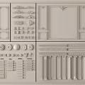 French gypsum line background wall gypsum component skirting line ceiling corner line 3d model