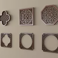 Traditional Wooden Carved Lattice Windows With Intricate Patterns And Various Shapes