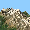 Mountainous Landscape Garden Featuring Snowy Peaks Lush Green Vegetation and Scenic Valleys