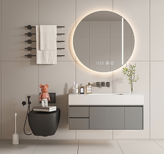 modern sink bathroom cabinet 3d model