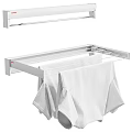 Wall Mounted Metal Towel Rack With White Towels For Bathroom Kitchen Household Essentials