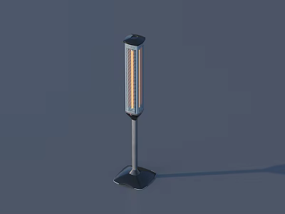 Modern Standing Outdoor Light With Sleek Black Base Tall Pole And LED Illumination Design 3d model