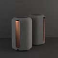 Modern Gray Bluetooth Speakers With Copper Accents And Sleek Design 3d model