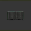 Green Industrial Dumpster With Black Ribbed Lid Yellow Warning Labels And Wheels