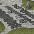 Zen Garden Design With Stone Path Raked Sand And Decorative Stones
