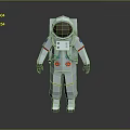 Low Poly Astronaut 3D Model Featuring White Spacesuit Red Blue Accents And Transparent Helmet