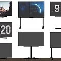 Multiple TVs With Various Sizes Different Stands And Display Content