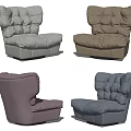 Comfortable Modern Tufted Single Sofa With Swivel Base And Multiple Colors Design 3d model