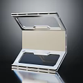 Modern Open Hexagonal Metallic Frame With Transparent Panel And Reflective Base