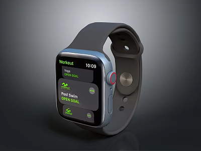 Stylish Smart Watch Accessory With Gray Strap And Fitness Tracking Digital Screen 3d model