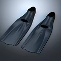 Black Diving Fins Shoes For Swimming And Diving With Flexible Rubber Design