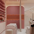 Modern Beauty Hair Salon Interior Design With Styling Chairs Reception Desk And Decorative Wall