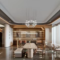 Modern Luxury Sales Office Interior Design With Exquisite Chandeliers Marble Flooring And Spacious Panoramic Windows