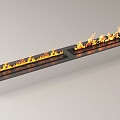 Fireplace electric flame stove 3d model