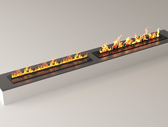 Fireplace electric flame stove 3d model