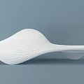 Modern Orange Wave Shaped Outdoor Chair With Sleek Curves And Wooden Texture