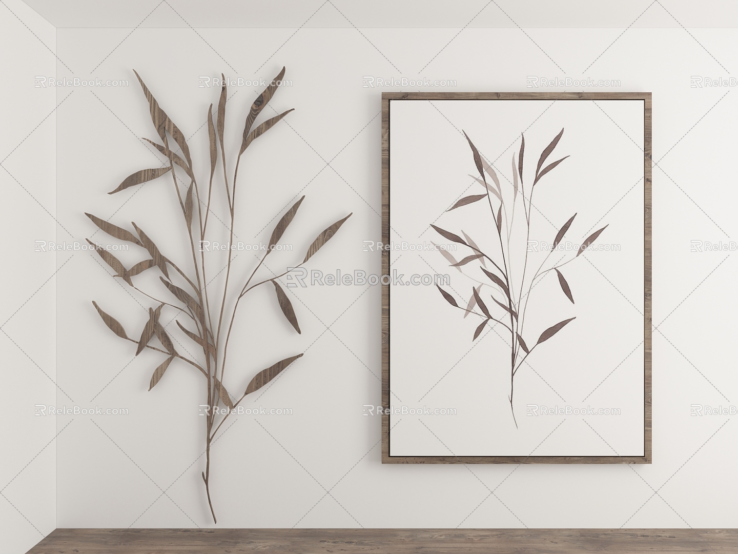 Chinese Bamboo Chinese Painting Chinese Hanging Painting Bamboo Silhouette Carving New Chinese Decorative Painting Wall Decorations Wall Stickers Bamboo Elements Bamboo Culture Bamboo Leaves 3d model