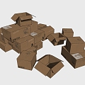 Modern Box Cartons 3d model