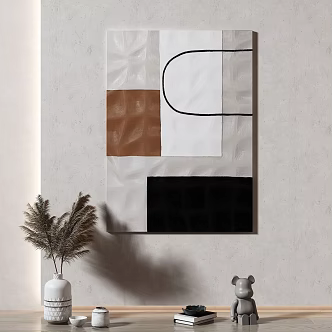 Modern abstract painting decorative painting 3d model