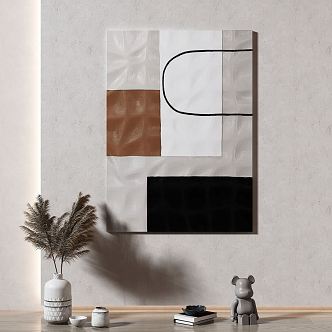 Modern abstract painting decorative painting 3d model