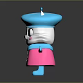 Cute White Cat Game Movie Character With Blue Beret Scarf Pink Coat And Big Eyes