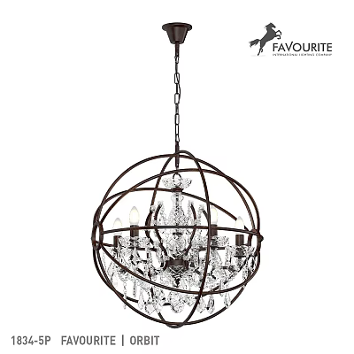 Spherical Chandelier with Metal Frame and Crystal Decorations for Elegant Interior 3d model