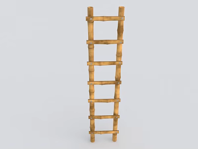 Natural Bamboo Ladder for Home Decorative Hanging Storage and Indoor Use 3d model
