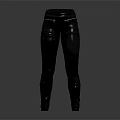 Black Leather Pants With High Waist And Zipper Detail Slim Fit Design