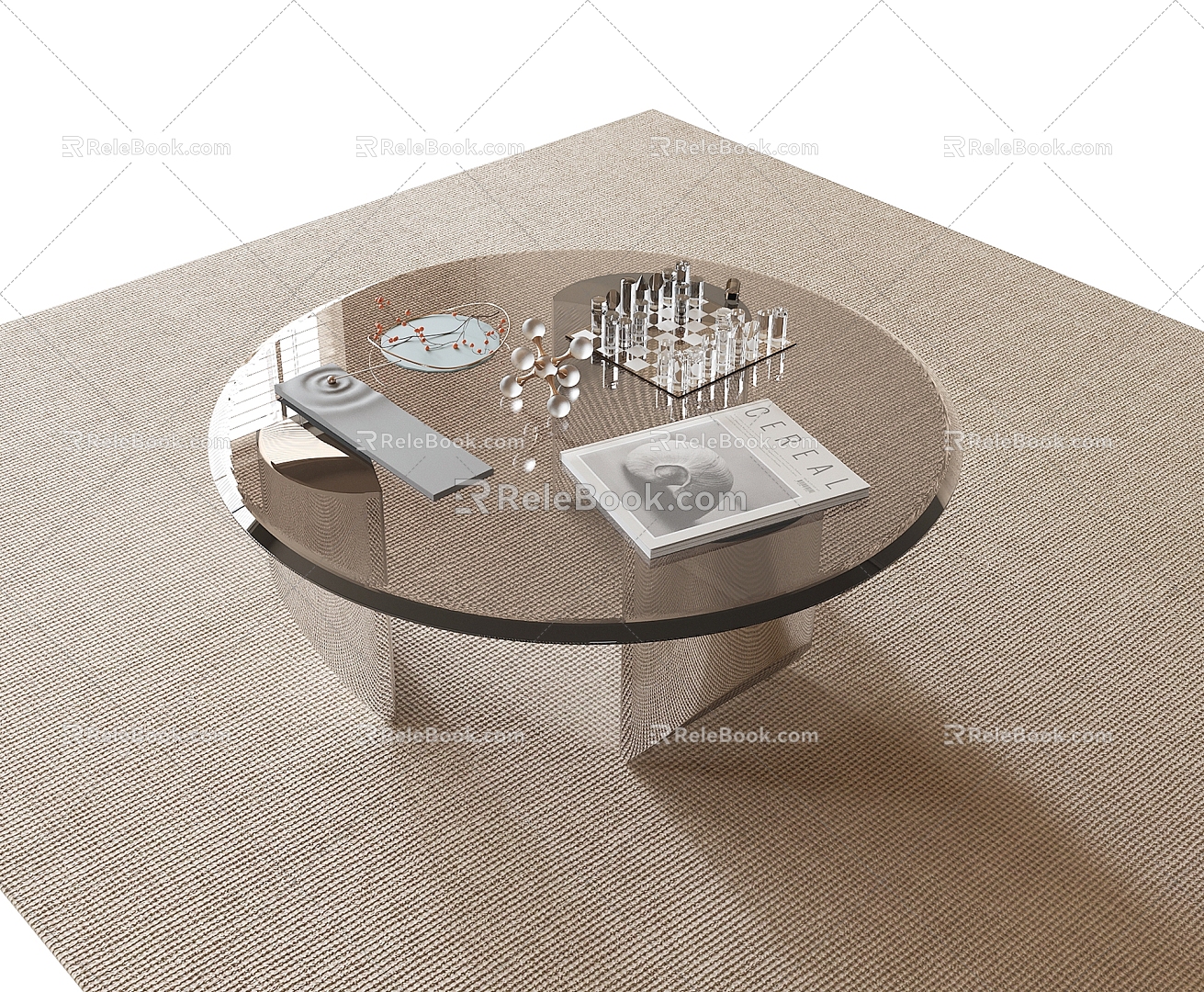 glass coffee table 3d model