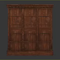 Traditional Wooden Bookshelf With Intricate Carved Details And Multiple Storage Shelves