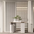 New Chinese style partition glass brick screen partition 3d model