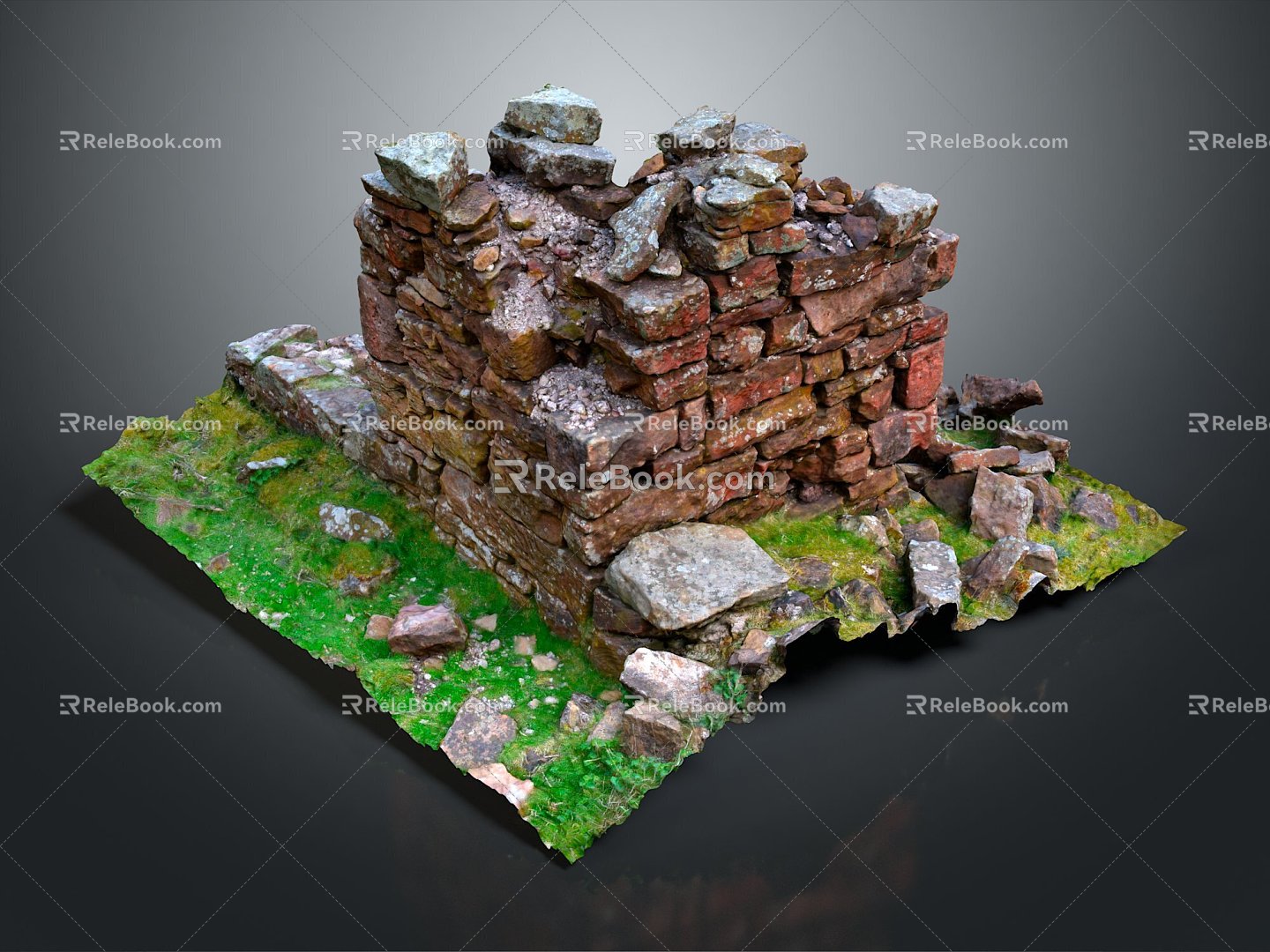 Brick brick red brick brick pile 3d model