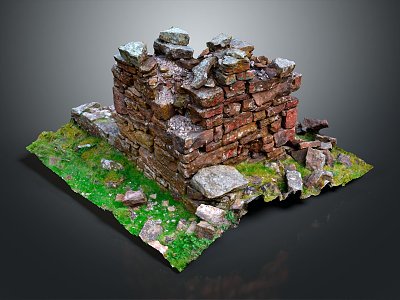 Brick brick red brick pile 3d model