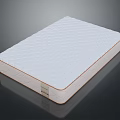 White Mattress With Striped Surface And Trimmed Edges For Comfortable Sleep